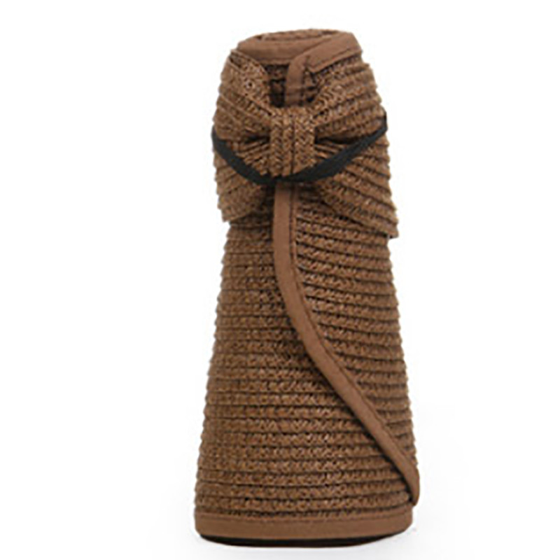 LaMaxPa Pălărie nouă de vară pentru femei, pălărie de soare pliabilă, pălărie de plajă cu boruri largi, pălărie de paie, șapcă de protecție UV pentru plajă