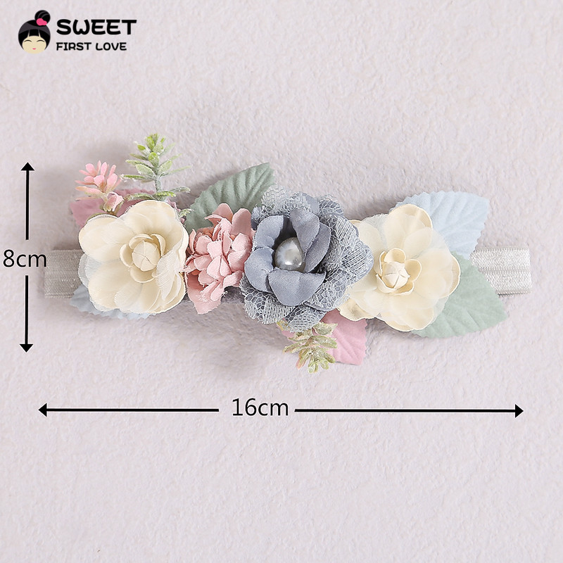 Шифон, цветя, дантела, лента за глава за момиченце, сладки ленти за коса за деца, лента за глава за бебета, деца, шапки, аксесоари за коса, подарък