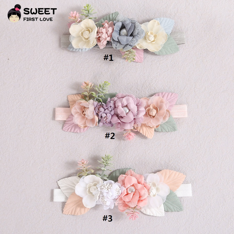 Шифон, цветя, дантела, лента за глава за момиченце, сладки ленти за коса за деца, лента за глава за бебета, деца, шапки, аксесоари за коса, подарък