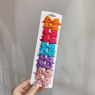 10 bucăți/set de funde de păr drăguțe cu imprimeu de flori cu cleme pentru copii, fete, agrafe de păr cu panglică din gros-grain, agrafe, accesorii pentru păr