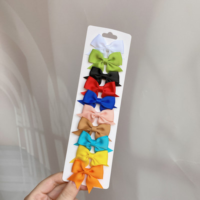 10 bucăți/set de funde de păr drăguțe cu imprimeu de flori cu cleme pentru copii, fete, agrafe de păr cu panglică din gros-grain, agrafe, accesorii pentru păr