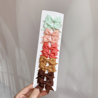 10 bucăți/set de funde de păr drăguțe cu imprimeu de flori cu cleme pentru copii, fete, agrafe de păr cu panglică din gros-grain, agrafe, accesorii pentru păr