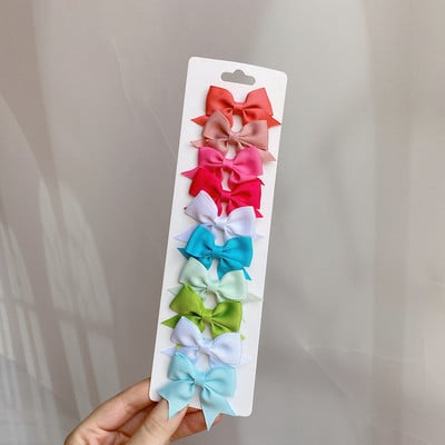 10 bucăți/set de funde de păr drăguțe cu imprimeu de flori cu cleme pentru copii, fete, agrafe de păr cu panglică din gros-grain, agrafe, accesorii pentru păr