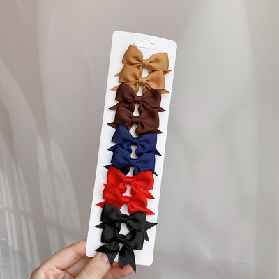 10 bucăți/set de funde de păr drăguțe cu imprimeu de flori cu cleme pentru copii, fete, agrafe de păr cu panglică din gros-grain, agrafe, accesorii pentru păr