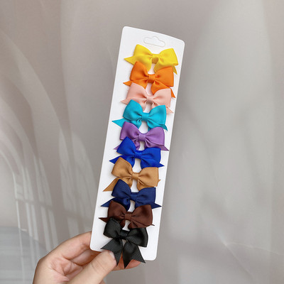 10 bucăți/set de funde de păr drăguțe cu imprimeu de flori cu cleme pentru copii, fete, agrafe de păr cu panglică din gros-grain, agrafe, accesorii pentru păr