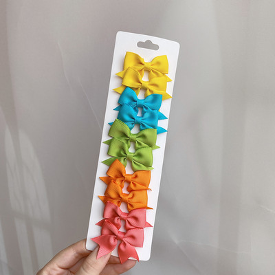 10 bucăți/set de funde de păr drăguțe cu imprimeu de flori cu cleme pentru copii, fete, agrafe de păr cu panglică din gros-grain, agrafe, accesorii pentru păr