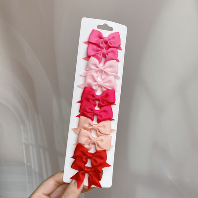 10 bucăți/set de funde de păr drăguțe cu imprimeu de flori cu cleme pentru copii, fete, agrafe de păr cu panglică din gros-grain, agrafe, accesorii pentru păr