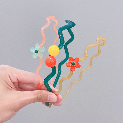 2/3 vnt / rinkinys Mergaitėms Mielos skaidrios gėlės Neslystančios plaukų juostelės vaikams akrilo plaukų lankelis galvos juostelės vaikams plaukų priedai