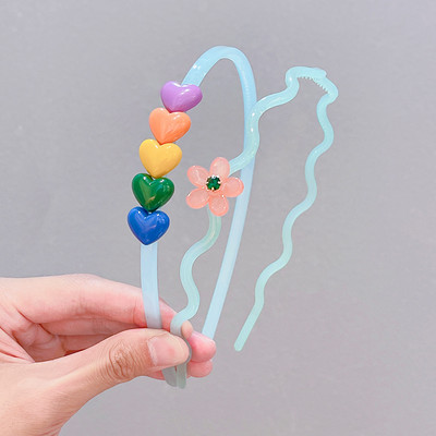 2/3 vnt / rinkinys Mergaitėms Mielos skaidrios gėlės Neslystančios plaukų juostelės vaikams akrilo plaukų lankelis galvos juostelės vaikams plaukų priedai