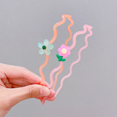 2/3 vnt / rinkinys Mergaitėms Mielos skaidrios gėlės Neslystančios plaukų juostelės vaikams akrilo plaukų lankelis galvos juostelės vaikams plaukų priedai