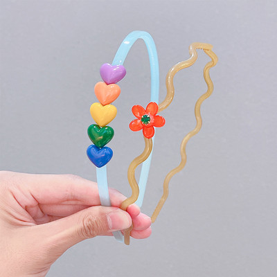 2/3 vnt / rinkinys Mergaitėms Mielos skaidrios gėlės Neslystančios plaukų juostelės vaikams akrilo plaukų lankelis galvos juostelės vaikams plaukų priedai