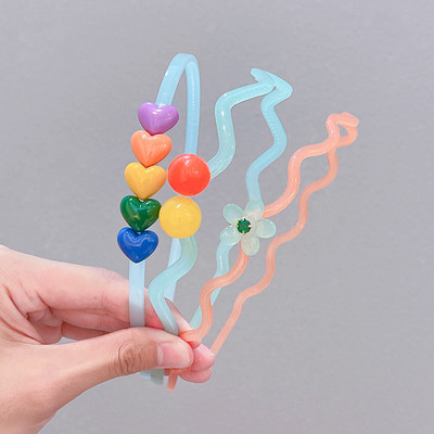 2/3 vnt / rinkinys Mergaitėms Mielos skaidrios gėlės Neslystančios plaukų juostelės vaikams akrilo plaukų lankelis galvos juostelės vaikams plaukų priedai