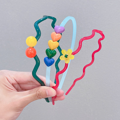 2/3 vnt / rinkinys Mergaitėms Mielos skaidrios gėlės Neslystančios plaukų juostelės vaikams akrilo plaukų lankelis galvos juostelės vaikams plaukų priedai