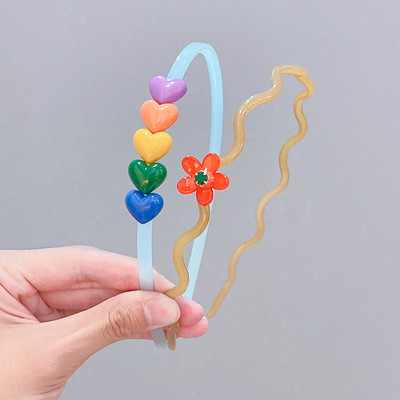 2/3 vnt / rinkinys Mergaitėms Mielos skaidrios gėlės Neslystančios plaukų juostelės vaikams akrilo plaukų lankelis galvos juostelės vaikams plaukų priedai