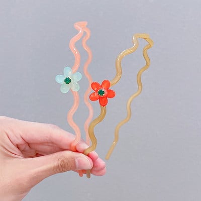 2/3 vnt / rinkinys Mergaitėms Mielos skaidrios gėlės Neslystančios plaukų juostelės vaikams akrilo plaukų lankelis galvos juostelės vaikams plaukų priedai