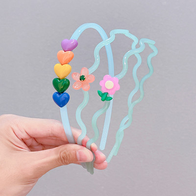 2/3 vnt / rinkinys Mergaitėms Mielos skaidrios gėlės Neslystančios plaukų juostelės vaikams akrilo plaukų lankelis galvos juostelės vaikams plaukų priedai