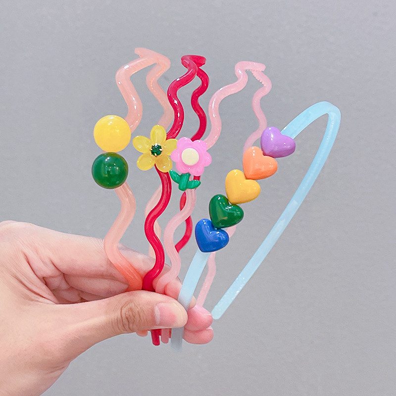 2/3 vnt / rinkinys Mergaitėms Mielos skaidrios gėlės Neslystančios plaukų juostelės vaikams akrilo plaukų lankelis galvos juostelės vaikams plaukų priedai