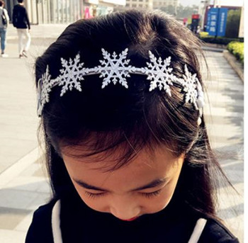 Αξεσουάρ για τα μαλλιά για κορίτσια Κομψό λουράκι για τα μαλλιά με νιφάδα χιονιού Κορδέλα κεφαλής Lovely Princess κλιπ για τα μαλλιά Παιδικά Μόδα Κ11