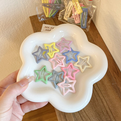 10 bucăți/set agrafă de păr pentru copii de înaltă calitate Makaron BB agrafă stea cu cinci colțuri picătură de apă agrafă pentru breton pentru bebeluși accesorii de păr