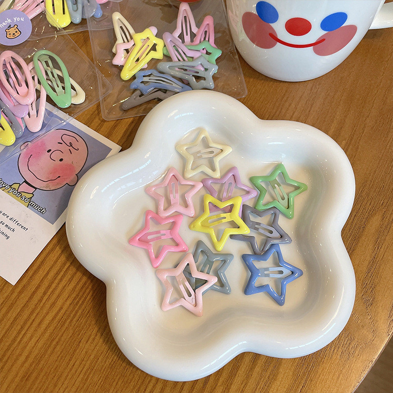 10 bucăți/set agrafă de păr pentru copii de înaltă calitate Makaron BB agrafă stea cu cinci colțuri picătură de apă agrafă pentru breton pentru bebeluși accesorii de păr