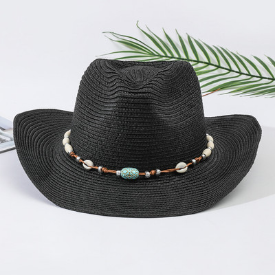 Veleprodaja Ženski ružičasti kaubojski šešir s resicama Floppy šeširi za plažu Ljetni slamnati šeširi Ženski šešir s UV zaštitom Panama šešir od sunca