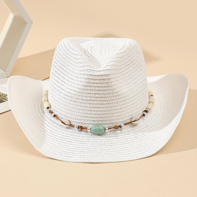 Veleprodaja Ženski ružičasti kaubojski šešir s resicama Floppy šeširi za plažu Ljetni slamnati šeširi Ženski šešir s UV zaštitom Panama šešir od sunca