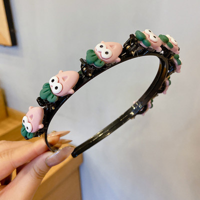 Сладка лента за коса с цветя за момичета Детска щипка за коса Ръчно изработени ягодови ленти за коса Подаръци за рожден ден Шапки Лента за глава Аксесоари за коса