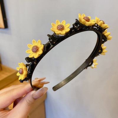 Сладка лента за коса с цветя за момичета Детска щипка за коса Ръчно изработени ягодови ленти за коса Подаръци за рожден ден Шапки Лента за глава Аксесоари за коса