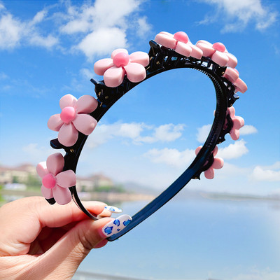 Сладка лента за коса с цветя за момичета Детска щипка за коса Ръчно изработени ягодови ленти за коса Подаръци за рожден ден Шапки Лента за глава Аксесоари за коса