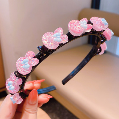 Сладка лента за коса с цветя за момичета Детска щипка за коса Ръчно изработени ягодови ленти за коса Подаръци за рожден ден Шапки Лента за глава Аксесоари за коса