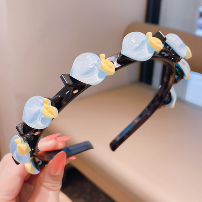 Сладка лента за коса с цветя за момичета Детска щипка за коса Ръчно изработени ягодови ленти за коса Подаръци за рожден ден Шапки Лента за глава Аксесоари за коса