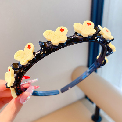 Сладка лента за коса с цветя за момичета Детска щипка за коса Ръчно изработени ягодови ленти за коса Подаръци за рожден ден Шапки Лента за глава Аксесоари за коса