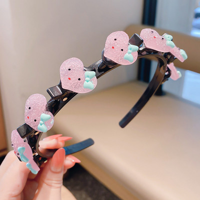 Сладка лента за коса с цветя за момичета Детска щипка за коса Ръчно изработени ягодови ленти за коса Подаръци за рожден ден Шапки Лента за глава Аксесоари за коса