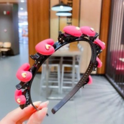 Сладка лента за коса с цветя за момичета Детска щипка за коса Ръчно изработени ягодови ленти за коса Подаръци за рожден ден Шапки Лента за глава Аксесоари за коса