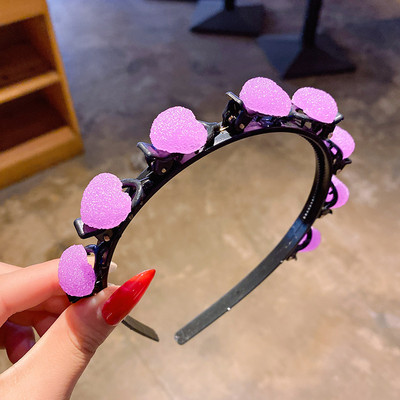 Сладка лента за коса с цветя за момичета Детска щипка за коса Ръчно изработени ягодови ленти за коса Подаръци за рожден ден Шапки Лента за глава Аксесоари за коса