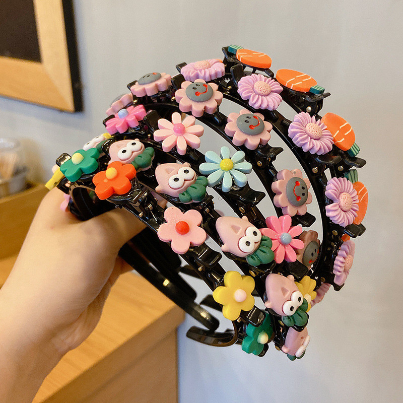 Сладка лента за коса с цветя за момичета Детска щипка за коса Ръчно изработени ягодови ленти за коса Подаръци за рожден ден Шапки Лента за глава Аксесоари за коса