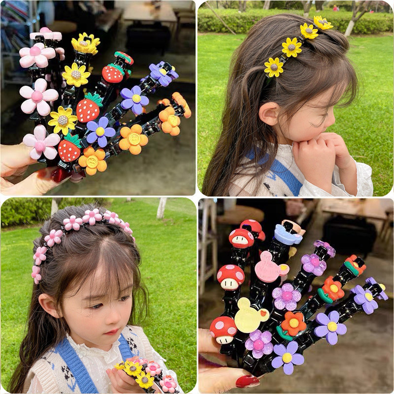 Сладка лента за коса с цветя за момичета Детска щипка за коса Ръчно изработени ягодови ленти за коса Подаръци за рожден ден Шапки Лента за глава Аксесоари за коса
