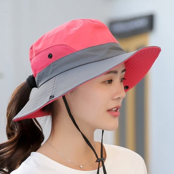 K106 Γυναικείο καπέλο με κάδο Panama 2021 Fashion Sun Visor Αναπνεύσιμο καπέλο Fisherman Protection Καπέλο αλογοουρά Καπέλο καλοκαιρινά καπέλα ξαπλώστρες