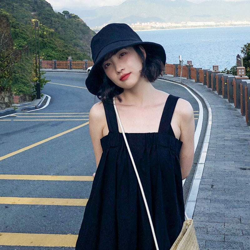 Ljetni šešir za žene velikog širokog oboda, mekani pamučni šeširi za sunčanje, jednobojni šeširi za sunčanje, prijenosna sklopiva panama kapa, ženske kape