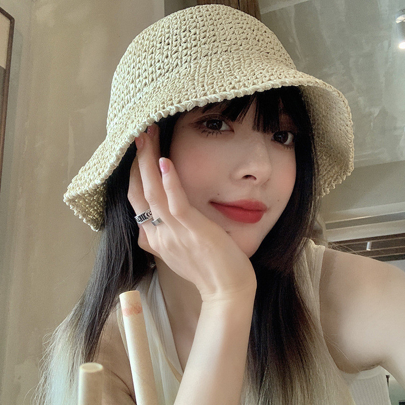 Ljeto 2022. Novi sklopivi slamnati šešir Šeširi za sunčanje na otvorenom za plažu za žene Jednobojni šešir s kantom Žene Goros Caliente Para Mujer