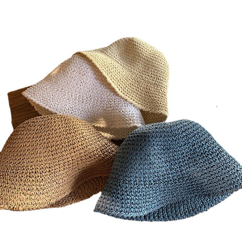 Ljeto 2022. Novi sklopivi slamnati šešir Šeširi za sunčanje na otvorenom za plažu za žene Jednobojni šešir s kantom Žene Goros Caliente Para Mujer