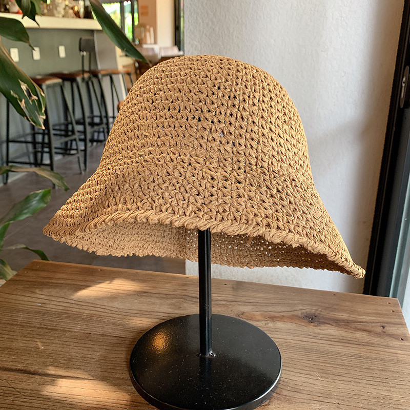 Ljeto 2022. Novi sklopivi slamnati šešir Šeširi za sunčanje na otvorenom za plažu za žene Jednobojni šešir s kantom Žene Goros Caliente Para Mujer