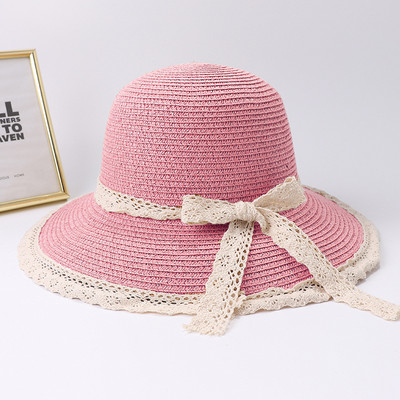 2019 m. vasaros lanko juostelinė kepurė nuo saulės Panamos moteriška kepurė Bonnet paplūdimio šiaudinės kepurės
