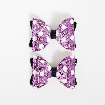 2 KOM 2,3 inča Slatke šljokice Mickey Minnie Mašnice za djevojčice Štipice za kosu Mini sjajne hvataljke za kosu Svjetlucave ukosnice Boutique Dodaci za pokrivala za glavu