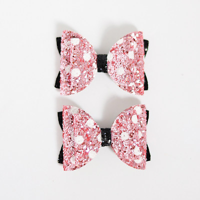 2 KOM 2,3 inča Slatke šljokice Mickey Minnie Mašnice za djevojčice Štipice za kosu Mini sjajne hvataljke za kosu Svjetlucave ukosnice Boutique Dodaci za pokrivala za glavu