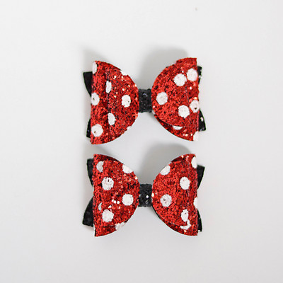 2 KOM 2,3 inča Slatke šljokice Mickey Minnie Mašnice za djevojčice Štipice za kosu Mini sjajne hvataljke za kosu Svjetlucave ukosnice Boutique Dodaci za pokrivala za glavu