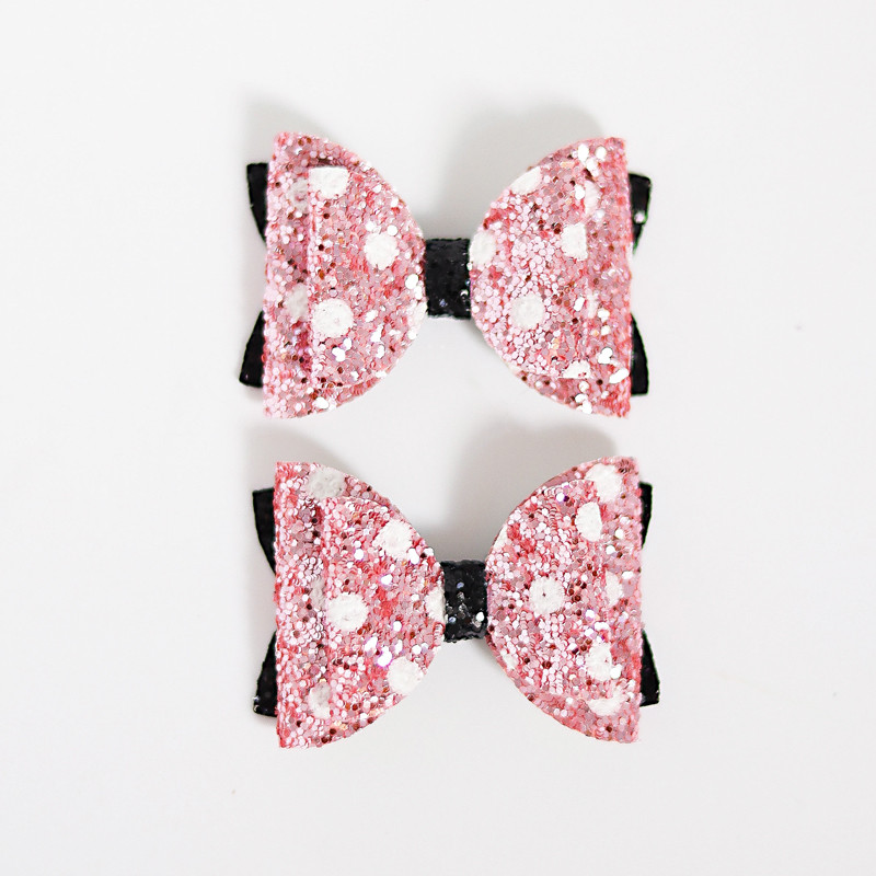 2 KOM 2,3 inča Slatke šljokice Mickey Minnie Mašnice za djevojčice Štipice za kosu Mini sjajne hvataljke za kosu Svjetlucave ukosnice Boutique Dodaci za pokrivala za glavu