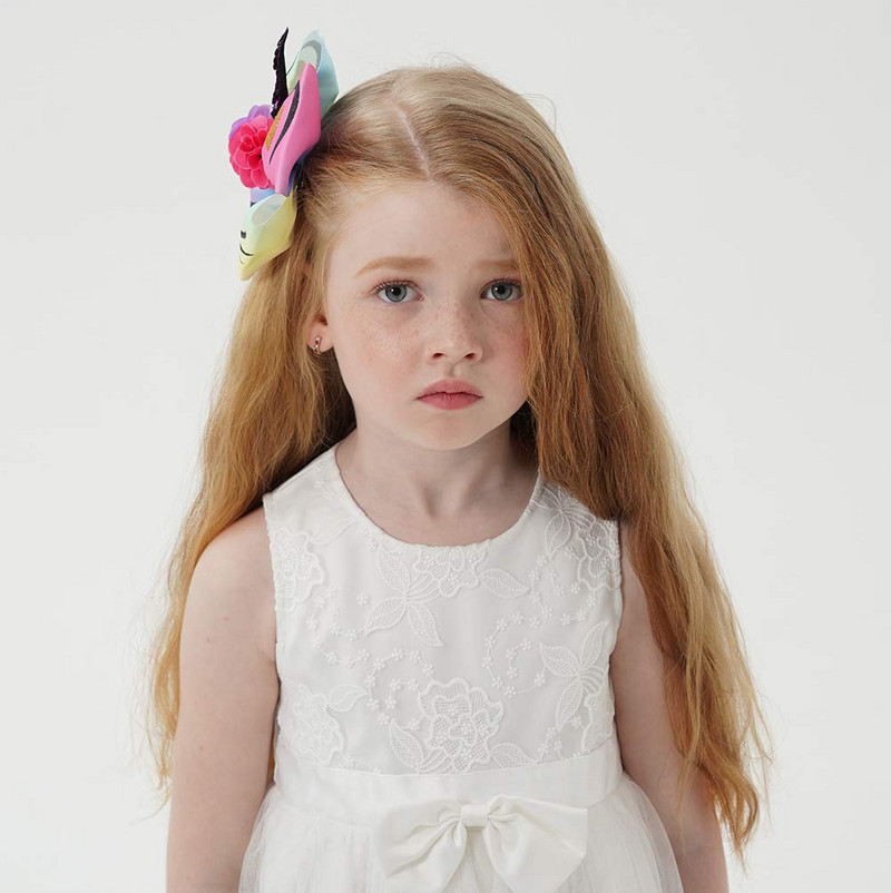 1 ks 6-palcové veľké veľké mašle do vlasov, trblietavé flitrované jednorožcové mašle do vlasov, dúhové mašle do vlasov, sponky do vlasov s aligátorom, vlasové doplnky