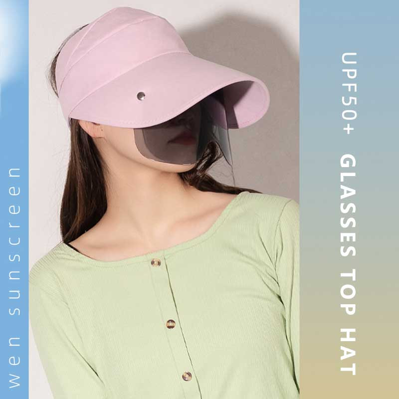 Dizajn brenda Ženski prazan cilindar s naočalama Puni šešir širokog oboda Ljetni šešir za biciklizam na otvorenom Podesivi obični šešir za sunčanje