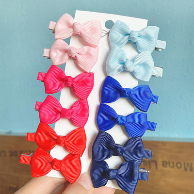 12 vienetų / partijoje Solid Grosgrain Ribbon MiNi Plaukų lankeliai Plaukų segtukai Vaikams Mieli Mergaičių plaukų segtukai Nauji galvos apdangalai Vaikiški Plaukų Priedai